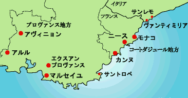 南仏全体の地図
